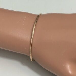 925 Sterling Silver Signed Designer LIRM Italy Thin Slim Cuff Bracelet Gold Tome